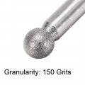 Uxcell Diamond Burrs Grinding Drill Bits For Carving Rotary Tool 1 4-inch Shank 8mm Sphere 150 Grit 10 Pcs