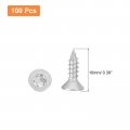 Uxcell 100pcs Flat Head Torx Screws M3 X 10mm 304 Stainless Steel Countersunk Self Tapping Anti-theft Wood Tamper Resistant Fit