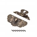 Wood Case Box Hasp 76x56mm Closure Antique Latches Hook With Screws 