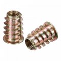 Uxcell M8x20mm Furniture Screw-in Nut Zinc Alloy Threaded Insert Nuts For Wood 12pcs