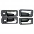 Pack Of 4 Front Rear Left Driver And Right Passenger Side Black Bezel With Chrome Lever Interior Door Handle 