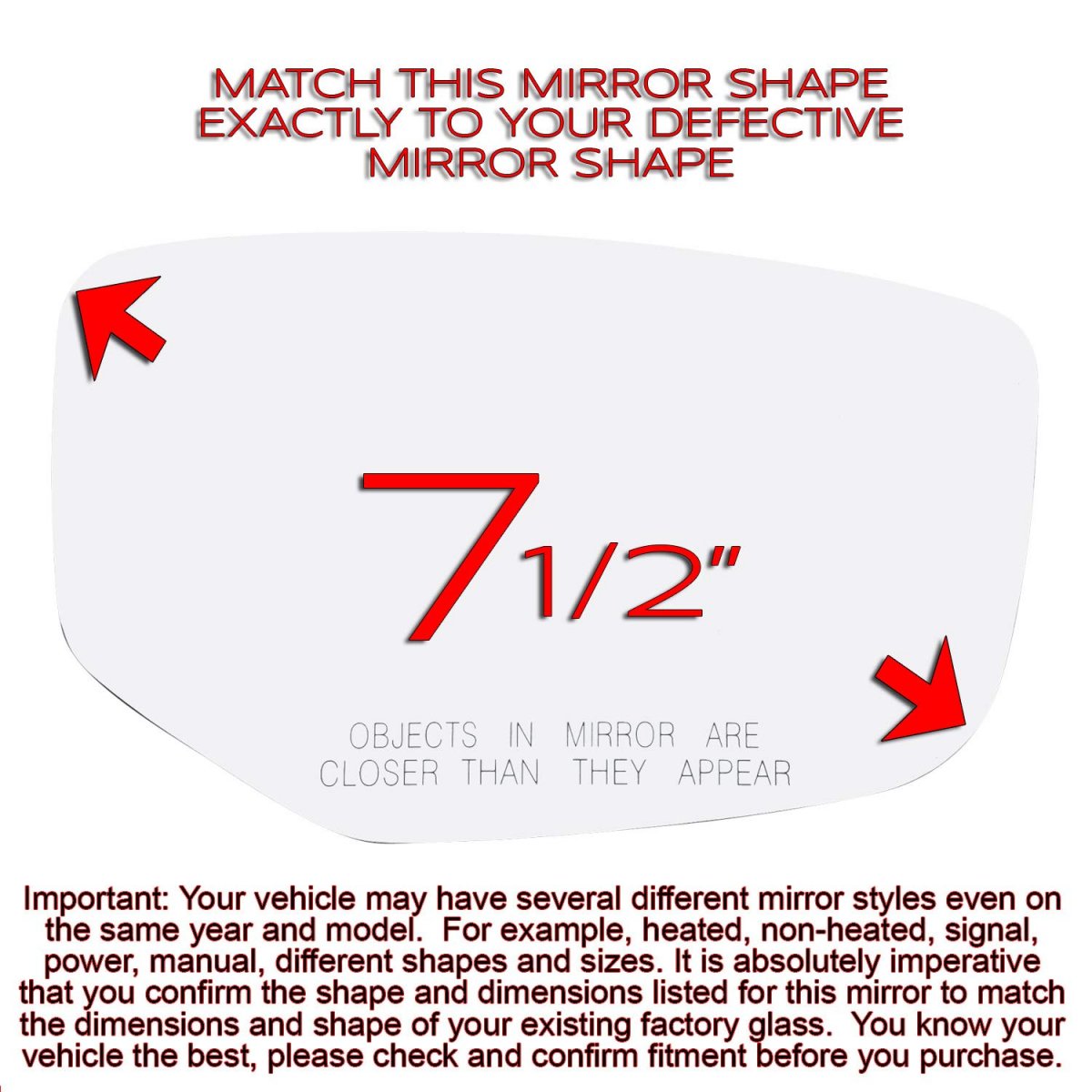 Passenger Side Mirror Glass Assembly With Plastic Backing Plate Non-heated For 2013-2017 Honda Accord