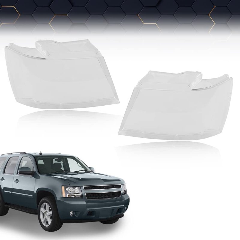 Headlight Cover For Chevy Tahoe Suburban 1500 2007-2014 Fit Avalanche 2500 2007-2013 Left Driver And Right Passenger Side Clear