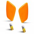 Hercoo Led Park Signal Side Marker Lights Lamps Cover Lens Amber Bulbs Driver And Passenger Front Light Housing Assembly