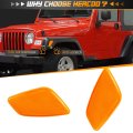 Hercoo Led Park Signal Side Marker Lights Lamps Cover Lens Amber Bulbs Driver And Passenger Front Light Housing Assembly For