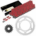 Caltric Red Drive Chain And Sprocket Kit Compatible With Suzuki Gsxr600 Gsx-r600 2011-2018