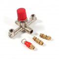 Gas Canister Valve Double Outlet Tube Alloy Air Compressor Switch Pressure Regulator Fit Part Control 