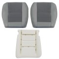 Front Seat Restoration Kit For Ford F250 F350 F450 F550 2003 To 2007 Med Flint Gray Cloth Bottom Covers And Driver Foam Cushion 