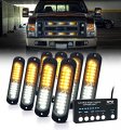 Lumenix White Amber Led Surface Mount Strobe Flashing Lights Kit W Controller 8pcs Grille Side Marker Emergency Warning Caution 
