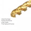 Uxcell Spiral Flute Threading Tap 8-32 Unc Hss High Speed Steel Titanium Plated Machine Thread Screw 3 Flutes Tapping Tool H2