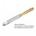 Uxcell Spiral Flute Threading Tap 8-32 Unc Hss High Speed Steel Titanium Plated Machine Thread Screw 3 Flutes Tapping Tool H2