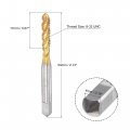 Uxcell Spiral Flute Threading Tap 8-32 Unc Hss High Speed Steel Titanium Plated Machine Thread Screw 3 Flutes Tapping Tool H2