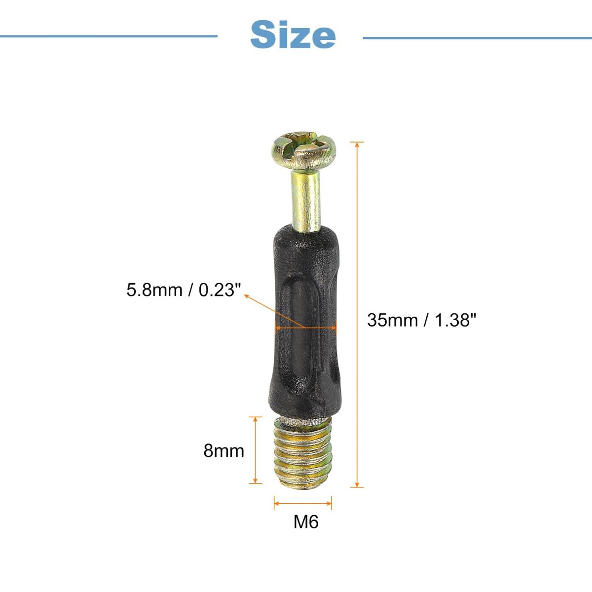 45pcs 35mm Furniture Connecting Fittings Thread Bolts Dowels Screws Metal Dowel Fitting Fasteners For Cabinet Drawer And