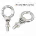 Uxcell M8x30 5 16 X1 18 Stainless Steel Eye Bolts Threaded Screw Eyebolt Shoulder Ring With Nuts Washers For Lifting Hanging 6