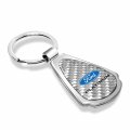 Ipick Image Made Clear Dome Real Silver Carbon Fiber Chrome Metal Teardrop Key Chain With Logo For Ford Platinum