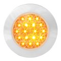 Grand General 75901 Led Light 4 Round Flange Mount Amber 18 With Clear Lens And Chrome Twist-on Bezel 