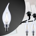 Satco 5 5w Ca10 Led Light Bulb 5000k Natural 500 Lumens Clear Flame Tip 300 Degree Beam E12 Candelabra Base 92 Cri Dimmable Wet 