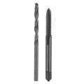 Tap And Drill Bit Set 3 16-24 Unc Straight Flute Thread Screw 7mm Twist Black Oxide Hss-6542 Tapping Threading Tool Kit 