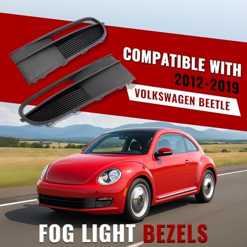 Fog Light Bezel Left And Right Side For 2012 2019 Volkswagen Beetle Black Textured Abs Plastic Bumper Driving Lamp Cover
