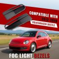 Fog Light Bezel Left And Right Side For 2012 2019 Volkswagen Beetle Black Textured Abs Plastic Bumper Driving Lamp Cover