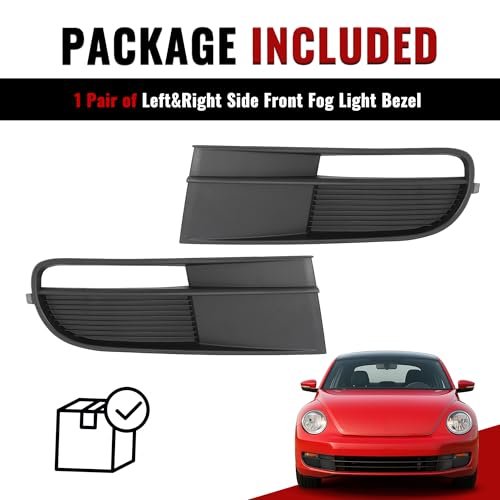 Fog Light Bezel Left And Right Side For 2012 2019 Volkswagen Beetle Black Textured Abs Plastic Bumper Driving Lamp Cover