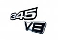 Erpart Combo Silver On Black 345 And V8 Highly Polished Embossed Aluminum Emblem Badge Nameplate Compatible With Dodge Chrysler