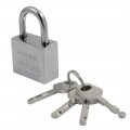 Uxcell Four Keys Rectangle Shaped Silver Tone Door Cabinet Security Lock Padlock