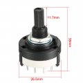 Uxcell 2p6t 2 Pole 6 Throw 1 Deck Band Channel Rotary Switch Selector With Plastic Knob