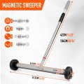 17 In Rolling Magnetic Sweeper With Wheels Adjustable Handle And 8 Pound Capacity Heavy Duty Magnet To Pick Up Nails Screws