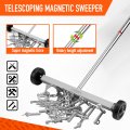 17 In Rolling Magnetic Sweeper With Wheels Adjustable Handle And 8 Pound Capacity Heavy Duty Magnet To Pick Up Nails Screws