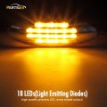 Partsam 10pcs 6-3 5 Inch Flatline Oval Amber 18led Side Marker Clearance Light Truck Front Fender Panel Lights Replacement For