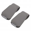 Sunglass Holder For Car Sun Visor Magnetic Sunglasses Clip And Organizer Eyeglasses Tickets Cards Premium Leather Gray 2 Pack 