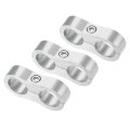 3pcs Aluminum Alloy An10 Car Hose Separator Clamp Fuel Line Connector For Oil Silver Tone 