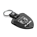 Ram Logo Real Black Carbon Fiber Large Shield-style Key Chain