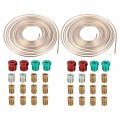 2 Set 25 Ft Of 3 16 Inch Od Brake Line Tubing Kit Flexible Copper-nickel Alloy Tube Roll Coil With Inverted Flare Fittings 