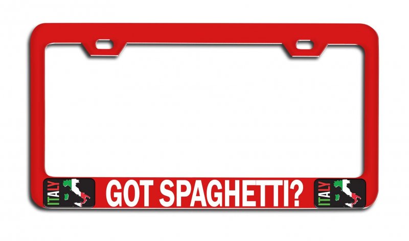 Got Spaghetti Italian Italy Rd Auto Metal License Plate Frame Tag Holder Heavy Duty Stainless Steel Universal Fit For Us And