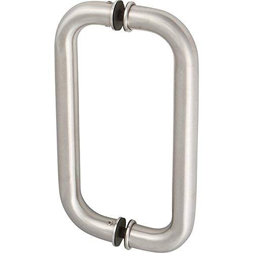 Rockwell Security 10 Inline Back To Tempered Glass Mount Commercial Swing Door Pull Handle In Brushed Stainless Finish