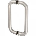 Rockwell Security 10 Inline Back To Tempered Glass Mount Commercial Swing Door Pull Handle In Brushed Stainless Finish 