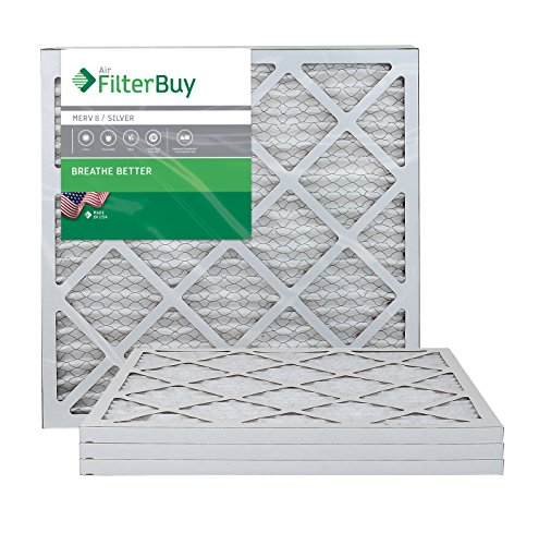 Afb Silver Merv 8 21x22x1 Pleated Ac Furnace Air Filter Pack Of 4 Filters 100 Produced In The Usa