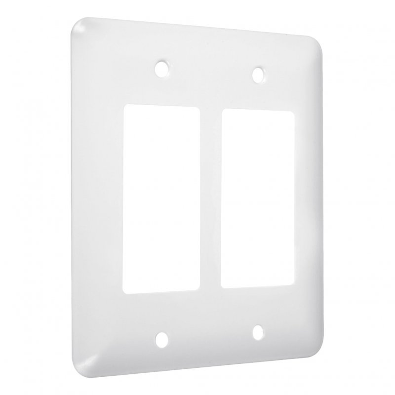 Taymac Wrw-rr Maxi Princess Metallic Wallplate With Two Decorator Rocker Gang White Smooth