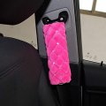 Eing Plush Handbrake Cover Gear Shift Seat Belt 3 Pcs Set Car Interior Set Accessories Decor Pink