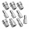 Hoypeyfiy 10pcs Npt 1 4 Inch Pressure Washer Coupler Stainless Steel Adapters Male And Female Quick Connect Fittings 