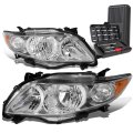Auto Dynasty Oe Style Chrome Housing Amber Corner Headlight Lamps Tool Kit For Corolla 09-10 