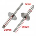 Uxcell 10pcs 20mmx5mmx16mm 304 Stainless Steel Open End Large Flange Blind Rivets
