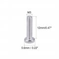 Uxcell M3x12mm Machine Screws Pan Phillips Cross Head Screw 304 Stainless Steel Fasteners Bolts 100pcs