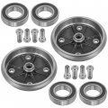 Caltric 2 Front Brake Drum Hub With Bearing Bolts Compatible Kawasaki 41038-1227