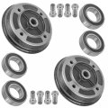 Caltric 2 Front Brake Drum Hub With Bearing Bolts Compatible Kawasaki 41038-1227