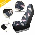 Seamless Pink White Swimming Axolotls Blue Algae Leaves On Dark 1 Pc Car Front Seat Covers Non-slip Vehicle Premium Fabric