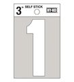 White Vinyl Die-cut Self-stick Numbers 