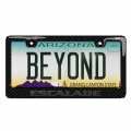 Ipick Image Made For Cadillac Escalade 3d In Dark Gray On Real Carbon Fiber Abs Plastic License Plate Frame